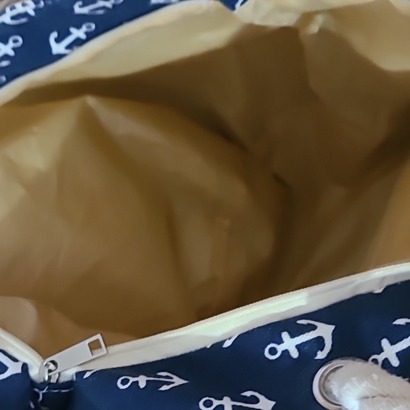 Canvas large beach bag with anchors - Picture 4 of 5